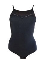 Strappy Soft Leotard Bodysuit Black